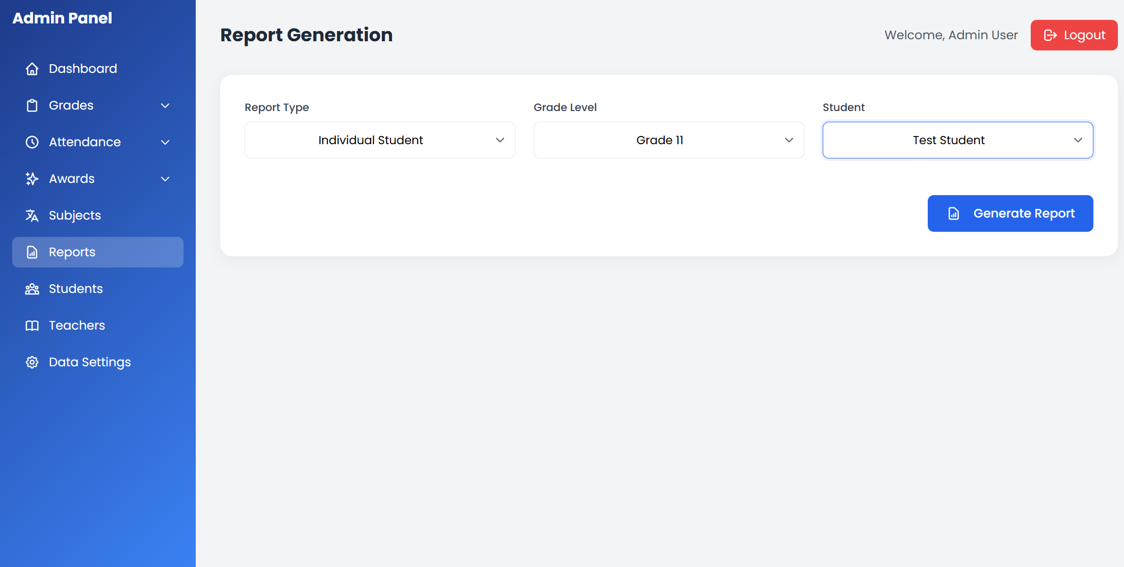 Report Generation Page