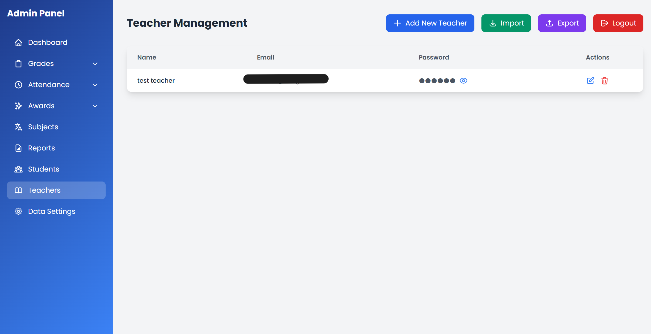 Teacher Management